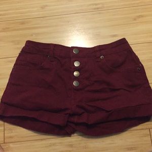 High waisted jean shorts